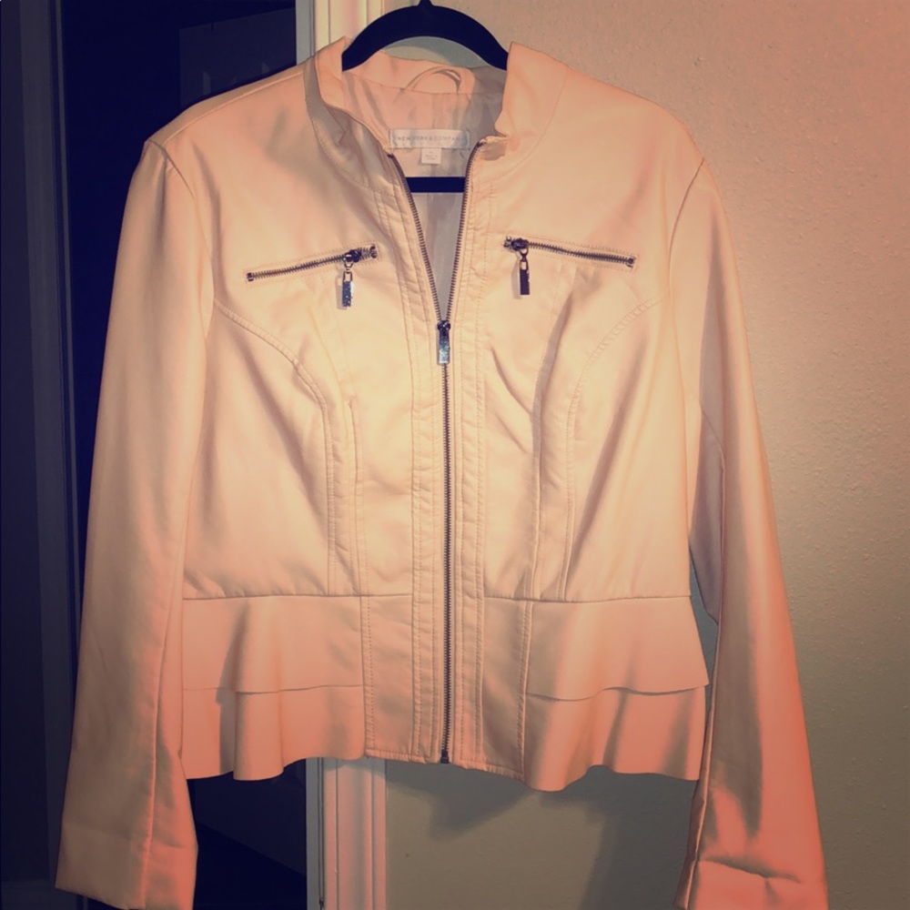 Light pink leather jacket